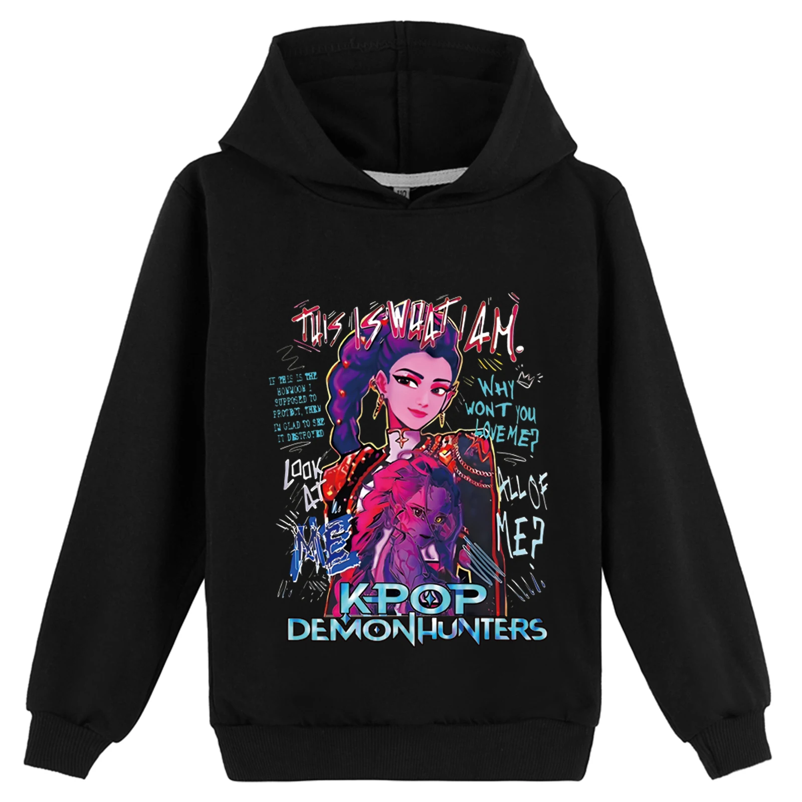 

Детская хлопковая толстовка с капюшоном, мягкие топы с длинными рукавами, пуловер с героями мультфильмов KPop Demon Hunters, толстовки с капюшоном для детей от 2 до 14 лет