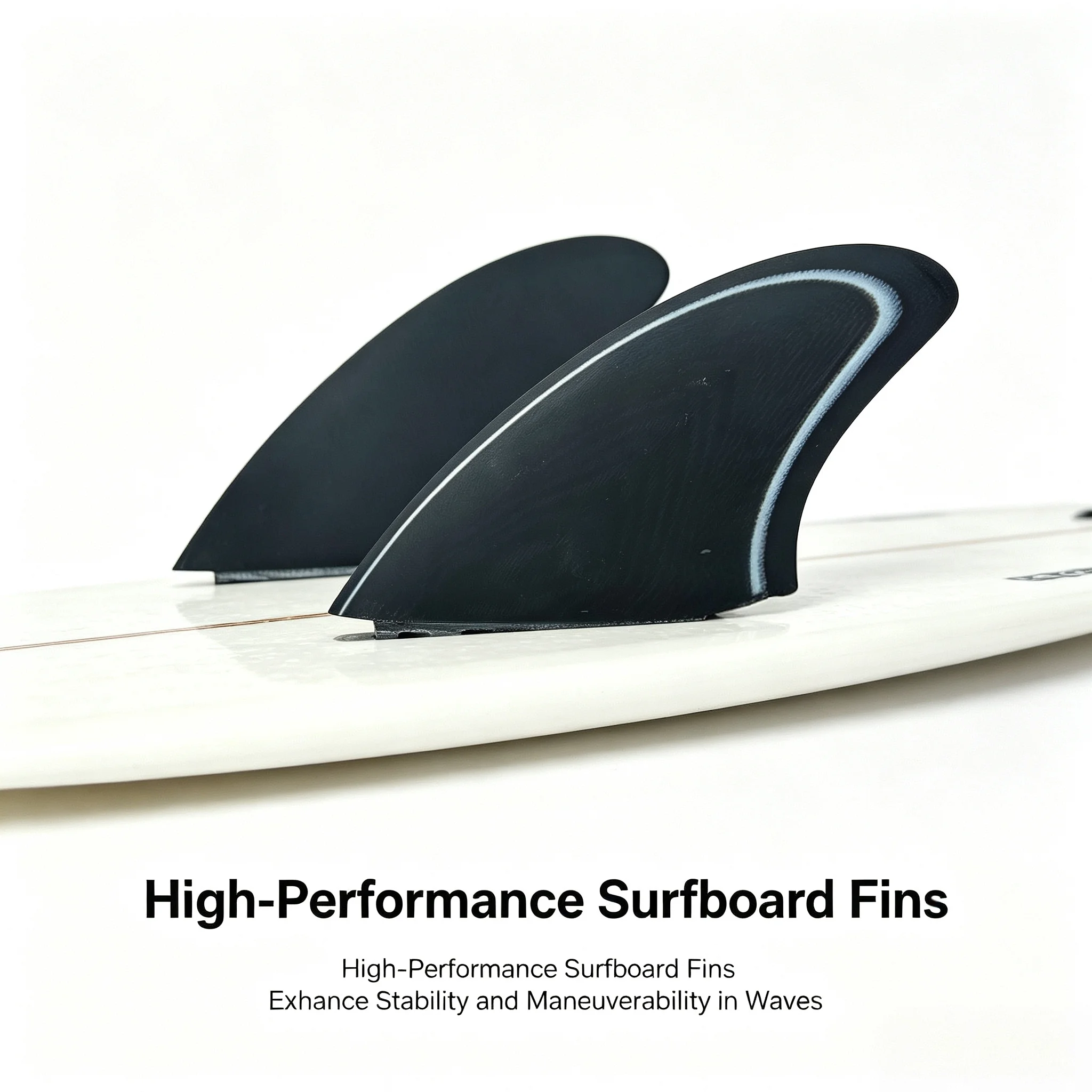 

New Arrival: FUT+TWIN Fin Set, 2 per set, black surfboard fins, made of fiberglass, suitable for surfboard tails, surfing, fish