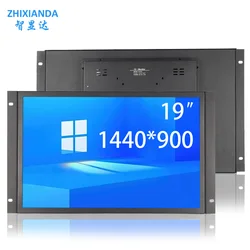 Zhixianda 19 Inch Open Frame Monitor Widescreen 1440x900 Capacitive Resistive Touch Industrial Lcd Display For Equipment