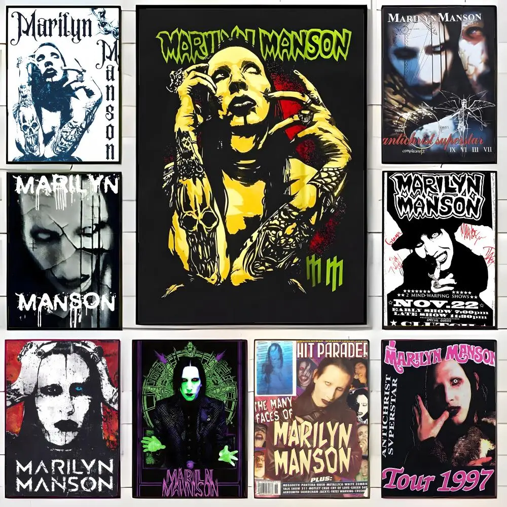 rock musician m-Marilyn Manson Poster Wall Art Print Decorative Mural Home Decor Gift Unframed