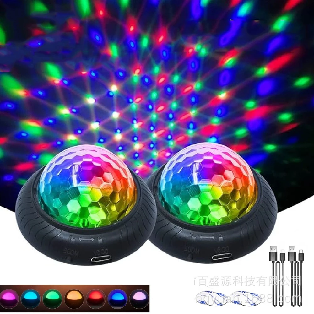 

2PCS USB Rechargeable 2 in 1 Mini Led Disco Ball Party Strobe Light Night Lamp for Bedroom,Christmas,Party,Wedding