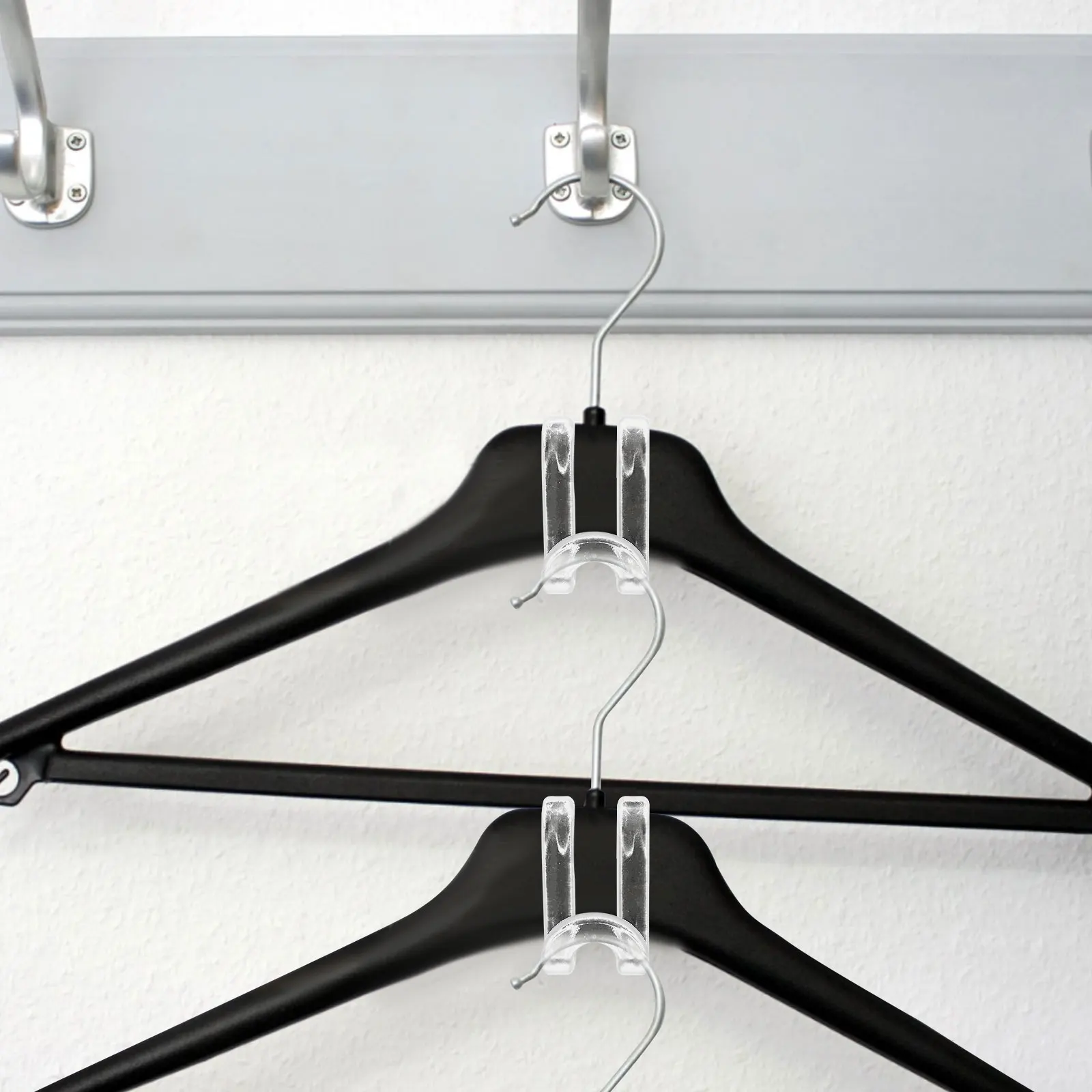

60Pcs Clothes Hanger Connection Hooks Transparent S Hook Design Space Saving Closet Organizer Hangers Connecting Buckle Hook