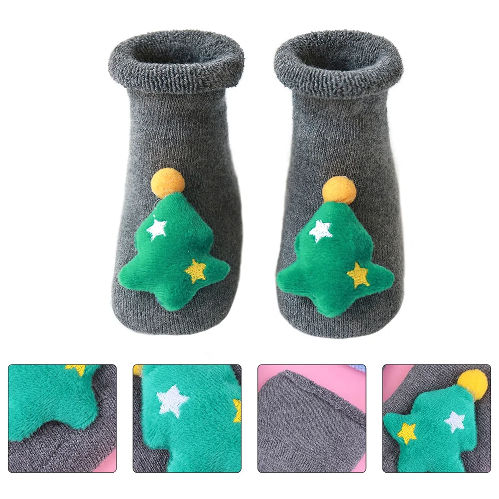 

1Pair Christmas Baby Socks Cotton Soft Elastic Breathable Anti-Skid Winter Infant Socks Cartoon Pattern Cozy