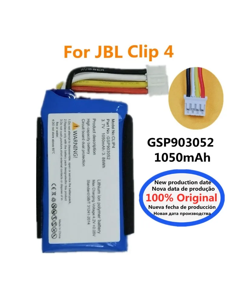 Nowa Oryginalna Bateria Bluetooth Do JBL Clip 4 Clip4 GSP903052 Bateria Głośnika 1050mAh Bateria Batteri Dostępna Od Ręki — zdjęcie produktu 6