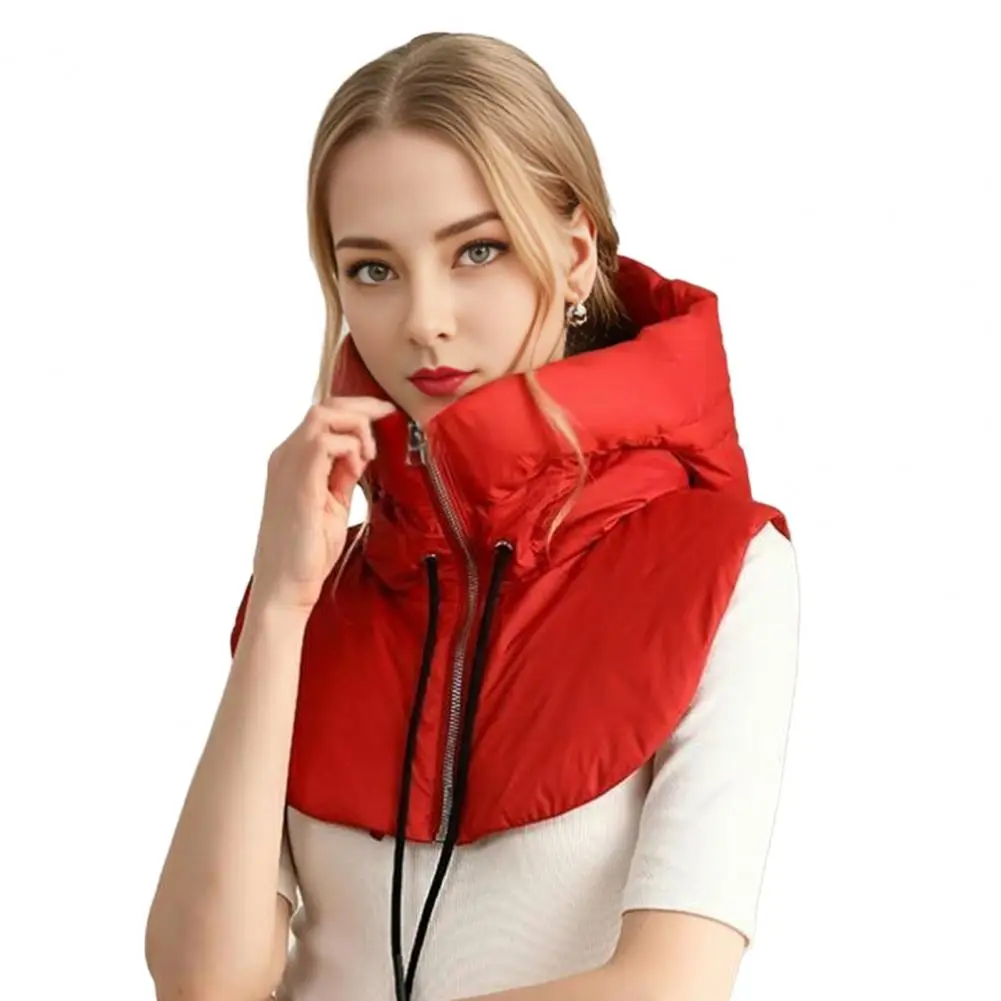 Nepkraag Kap Trekkoord Ritssluiting Puffer Valse kraag Effen kleur Dons Katoen gevuld Outdoor windjack Nepkraag