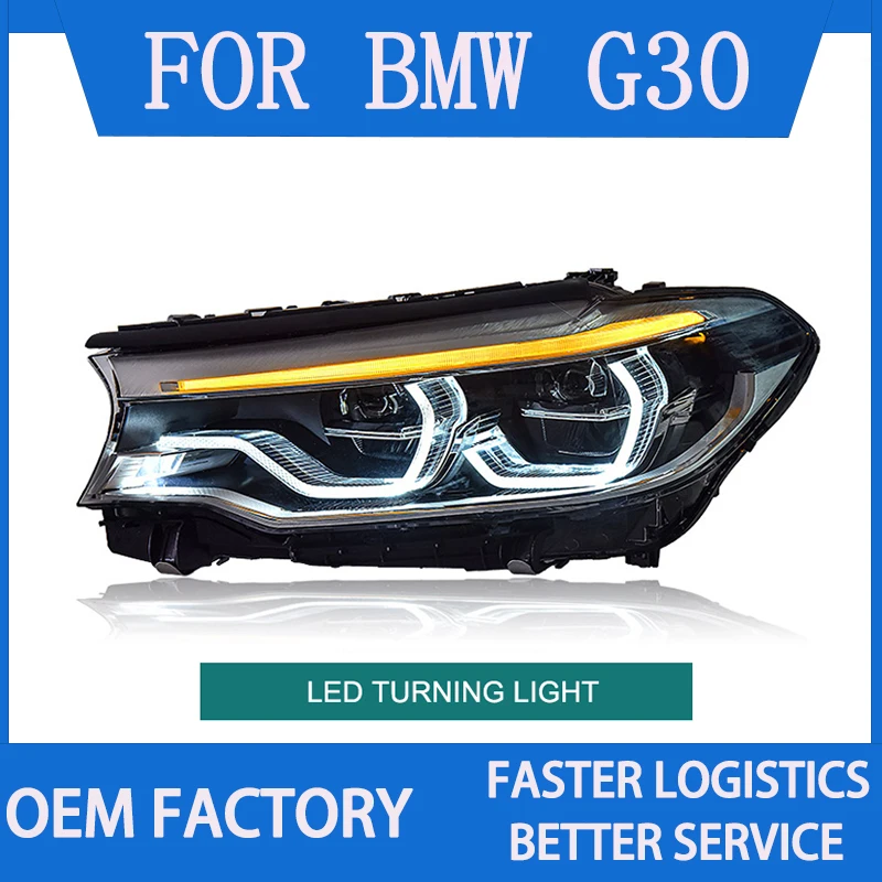 

1 Pair LED Headlights Assembly for BMW 5 Seriers G30 G38 2018-2020 Headlights Plug and Play with DRL Turning Head Lights