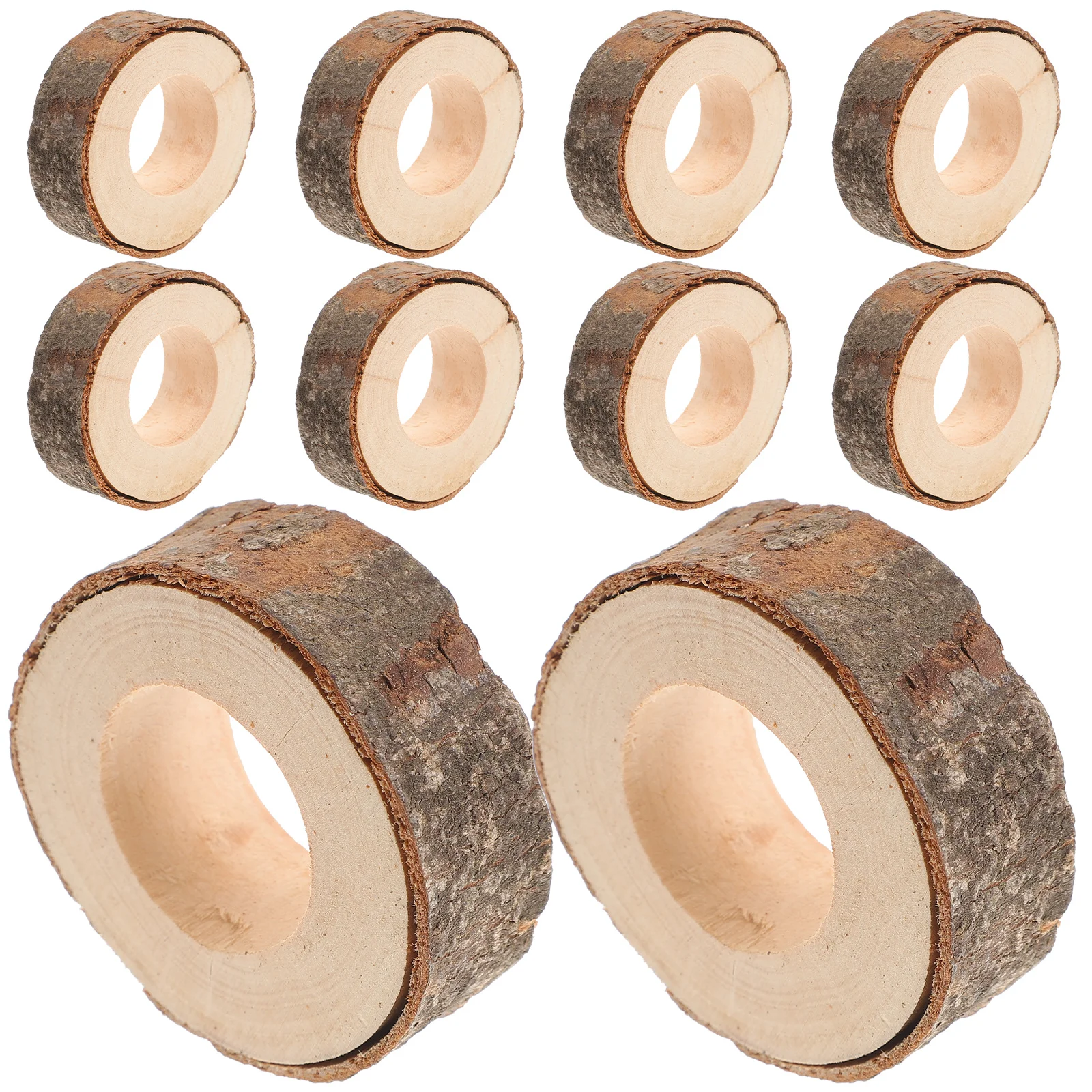 

10pcs Wooden Rings Unfinished Circle Pendants for Wedding Banquet Home Natural Unfinished Wooden Napkin Ring Decor Craft