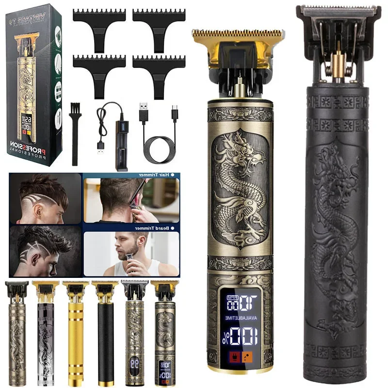 Low Price Vintage Dragon Usb Rechargeable Electric Body Beard Barber Shop Professional Hair Cutting Shaving Finishing Machine