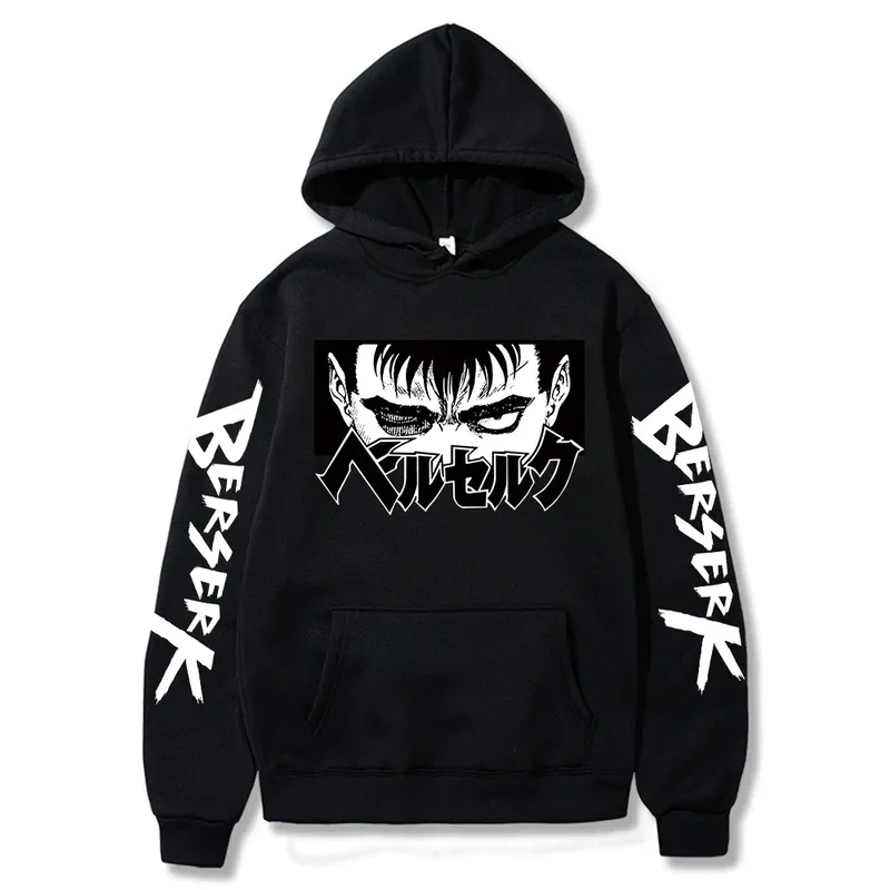 Japan anime berserk Harajuku guts eyes manga hoodies sweatshirt Gothic winter pullover fashion long sleeve men black sweatshirt