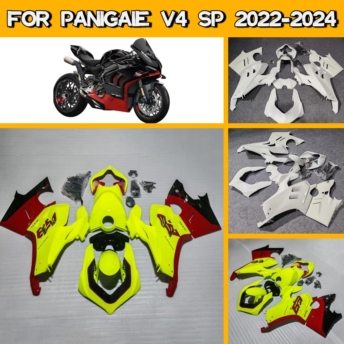 

Полный комплект обтекателей 2022 2023 2024 Panigale V4S, сменные детали кузова, комплект обтекателей для Ducati Panigale V4S 22 23 24, ABS-пластик