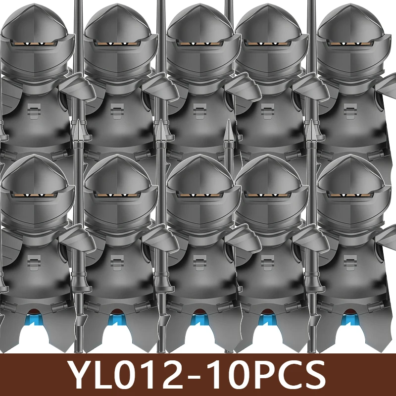 Mittelalterliche Burg-Soldaten-Figuren Bausteine Militär Armee Ritter Römischer Krieger Infanterie Miliz Ork Zubehör Bausteine Spielzeug