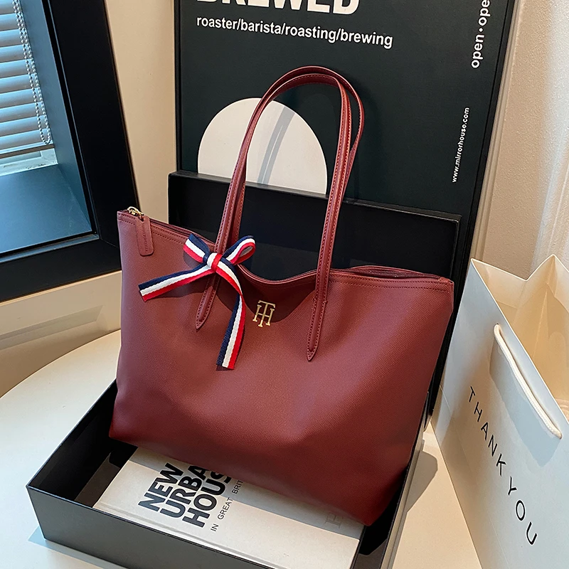 

Стильная женская кожаная сумка-тоут с персиковым узором и водонепроницаемой, легкой, мягкой, элегантной, повседневной, вена