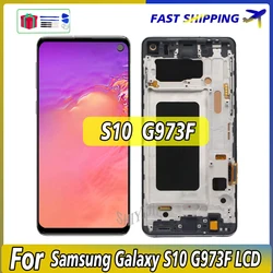 Wysokiej jakości wyświetlacz TFT Lcd do S10 G973 LCD z ramką do Samsung Galaxy S10 G973F/DS SM-G973 G973U Ekran dotykowy LCD Testowany