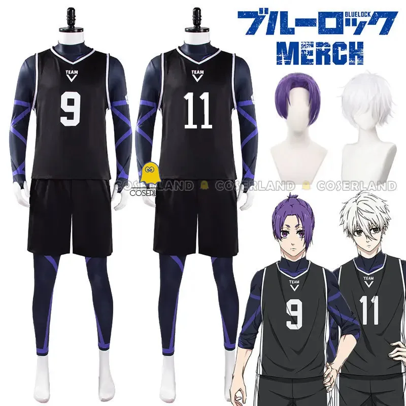 

Anime Blue Lock Nagi Seishirou Mikage Reo Cosplay Costume Wig Football Jersey Team V Sportswear Isagi Yoichi Bachira Meguru Men