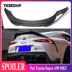 V Style Real Carbon Fiber Rear Trunk Spoiler Tail Boot Racing Trunk Wing Car Styling For Toyota Supra A90 MK5 2019 2020 2021