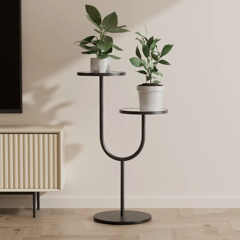 Multi-Tier Floor Plant Stand Premium Iron Metal Plant Shelf for Indoor Succulents Living Room TV Cabinet Side Hanging Planter
