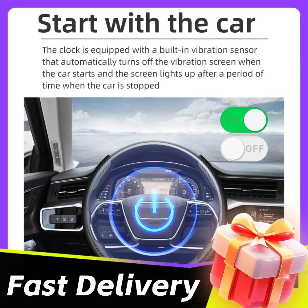 

Solar/USB Car Clock with Time/Date/Temperature Display Car Digital Clock for Truck Office Home and Outdoor Camping