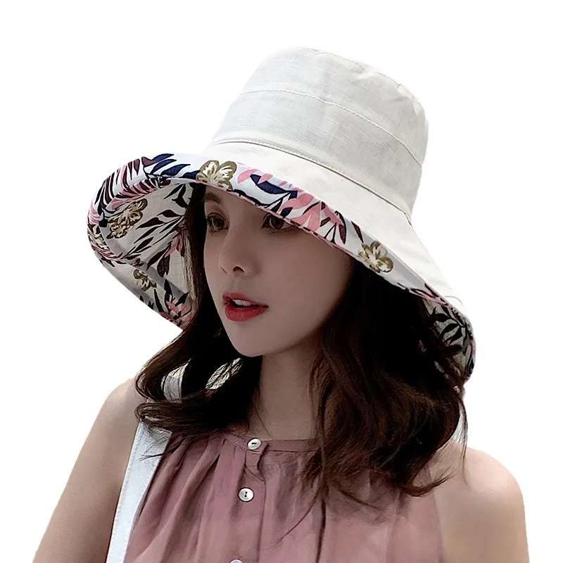 Zonnehoed dameszonbescherming grote rand literaire dubbelzijdige wastafelhoed Koreaanse versie trendy veelzijdige reisemmerhoed