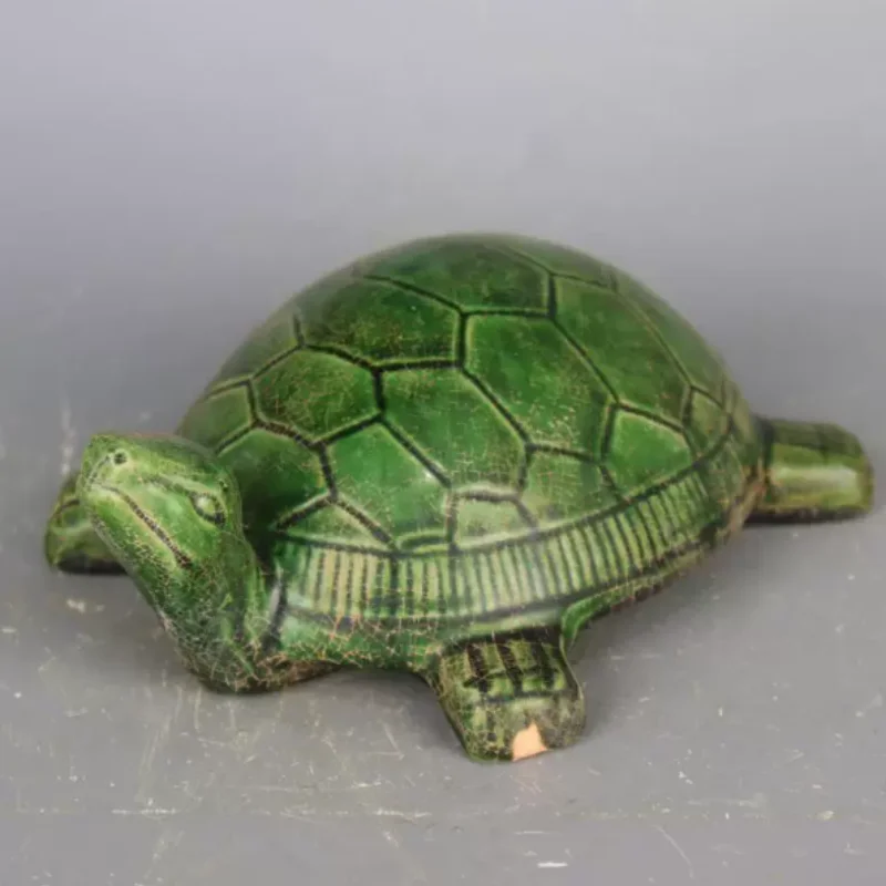  Vintage Tang Sancai Mythical Tortoise Statue - Traditional Chinese style Ceramic Figurine, Desktop Decor & Collectible view 2