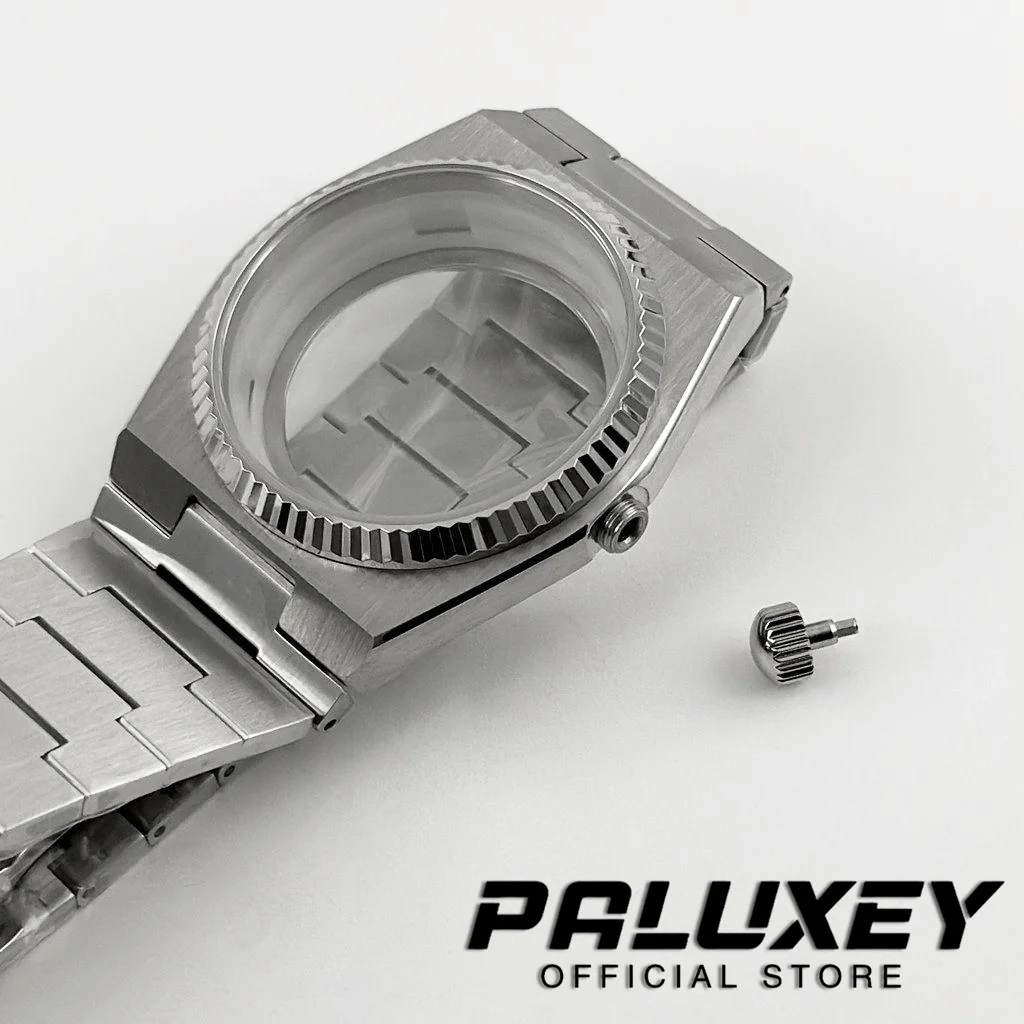 PRX NH35 40MM 실버 링 사파이어 크리스탈 플루트 베젤 시계 케이스 PRX 슈퍼 플레이어 NH34 NH35 NH36 NH38 무브먼트 용 부품