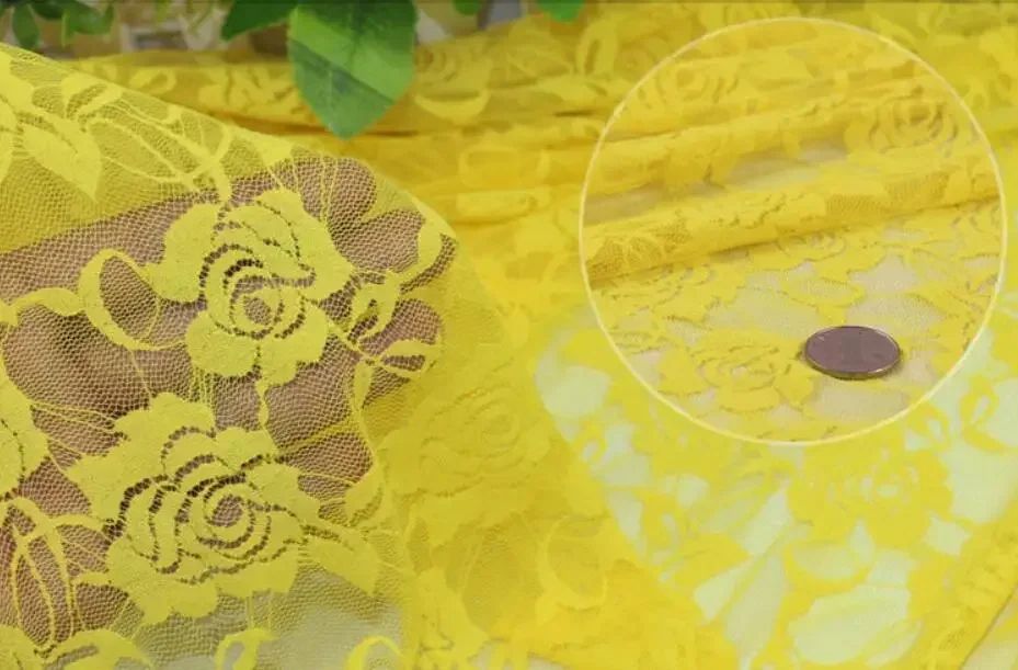 Elastic Rose Lace Fabric Curtain Net Yarn Skirt Costume Stage Wedding Wedding Ceremony RS986