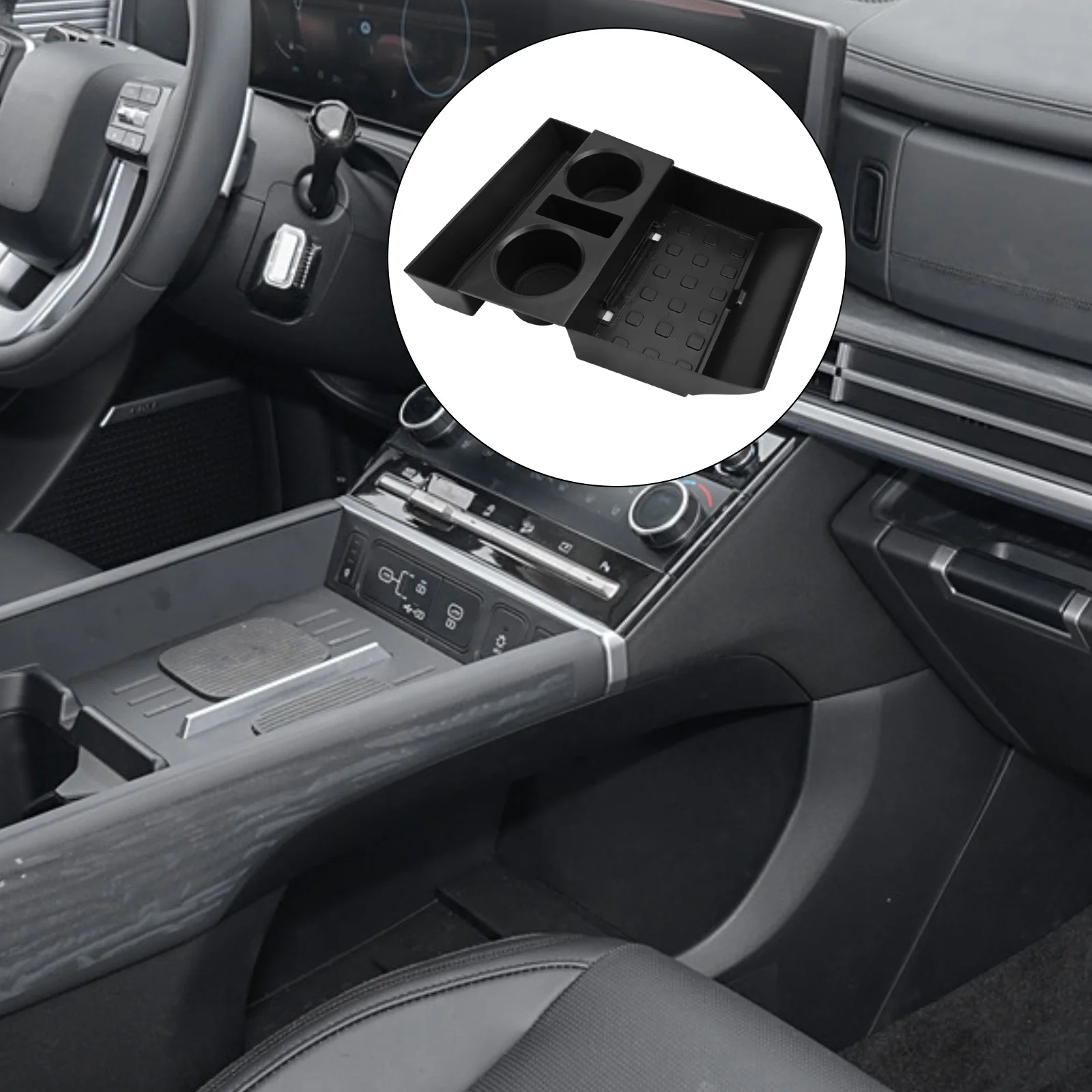 Reposabrazos para consola central inferior, portavasos, bandeja inferior para Hyundai Santa Fe 2024 + ubicación debajo de la consola, accesorios para coche