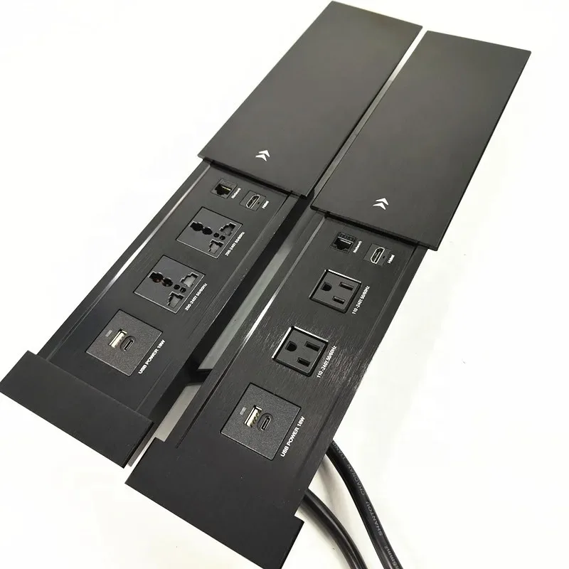 

Встраиваемая в офисную мебель, настольная розетка с раздвижной крышкой/универсальная раздвижная USB-розетка для скрытого монтажа в США