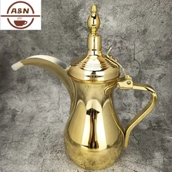 Caffettiere arabe dorate, caffettiera bollitore per tè a bocca lunga con acqua calda, teiera stretta 500/700ML acciaio inossidabile 304