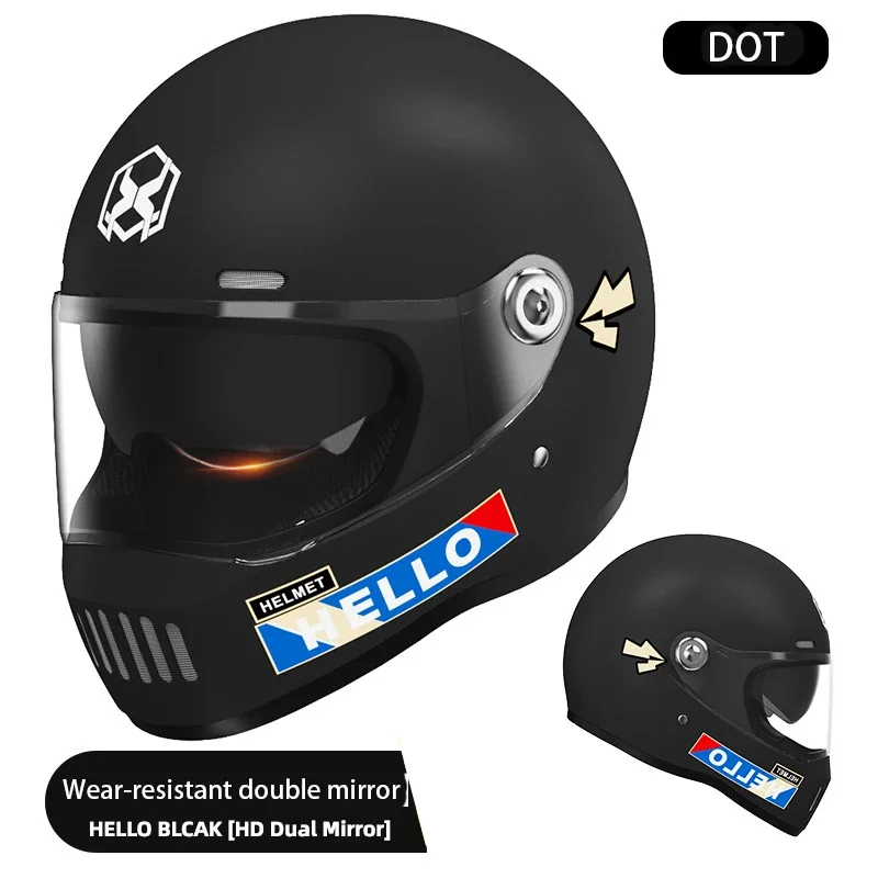 ยี่ห้อ DOT Certified Moto หมวกกันน็อคแบบเต็มหน้าพร้อม Dual Visor วัสดุ PP Off-Road หมวกนิรภัยสําหรับผู้ชายผู้หญิงน้ําหนักเบาทนทาน