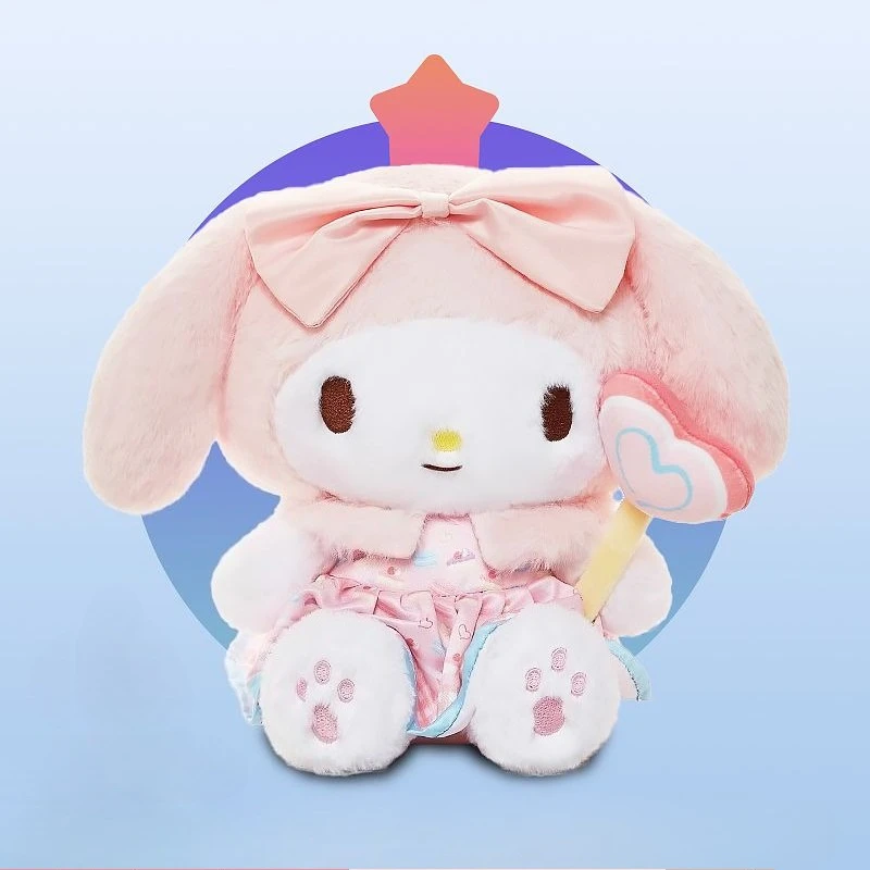 

25Cm Genuine Sanrio Kuromi Doll with Tags Cute Melody Doll Cinnamoroll Plush Toy Birthday Gifts