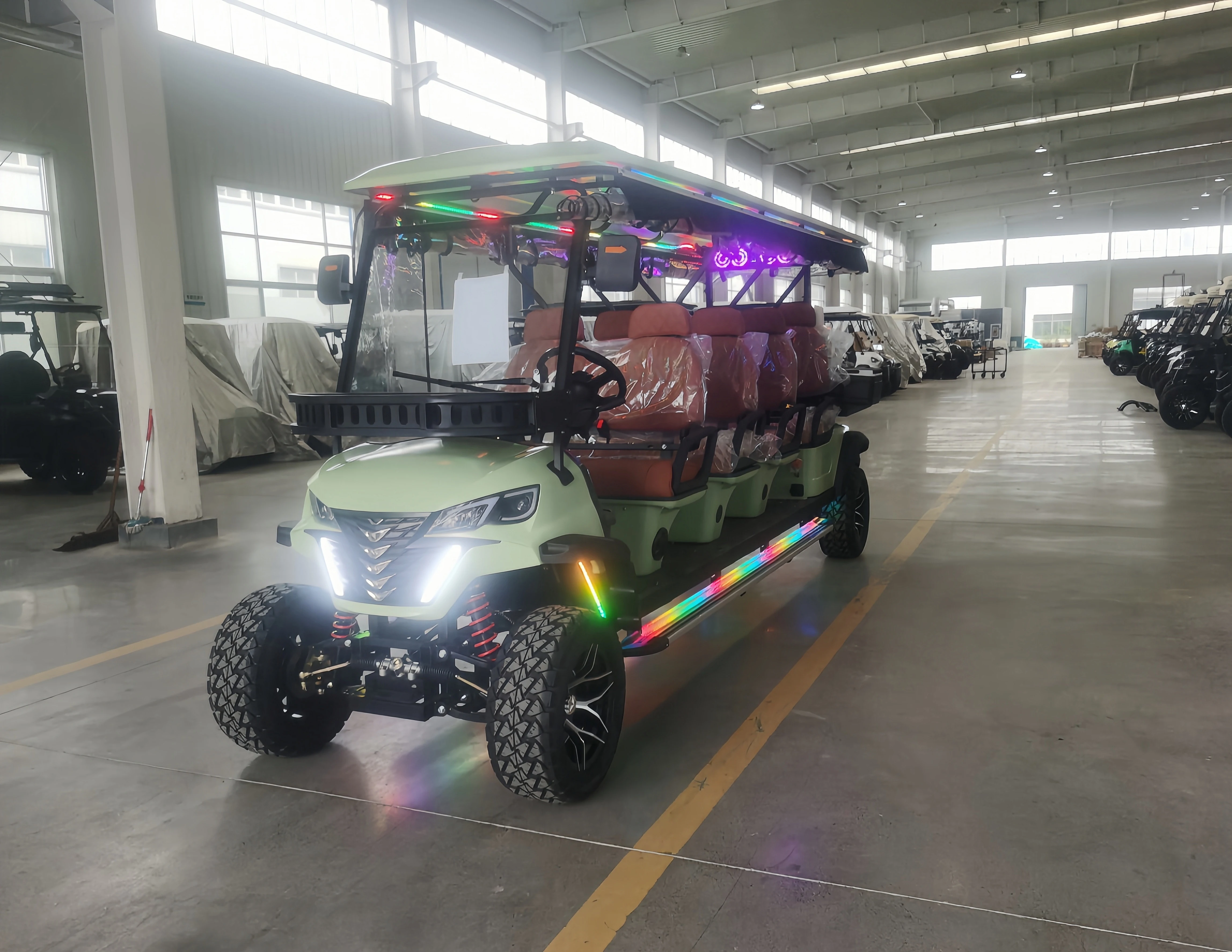 الصين مصنع مخصص 6 + 2 مقاعد نادي السيارات بطارية ليثيوم عربة جولف الكهربائية عربات التي تجرها الدواب سيارة كهربائية صغيرة الشركة المصنعة #2