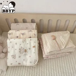 Ins Tulip Gauze Baby Child Blanket Throws Coral Fleece Soft Newborn Infant Swaddle Wrap Blanket Bedding Stroller Cover