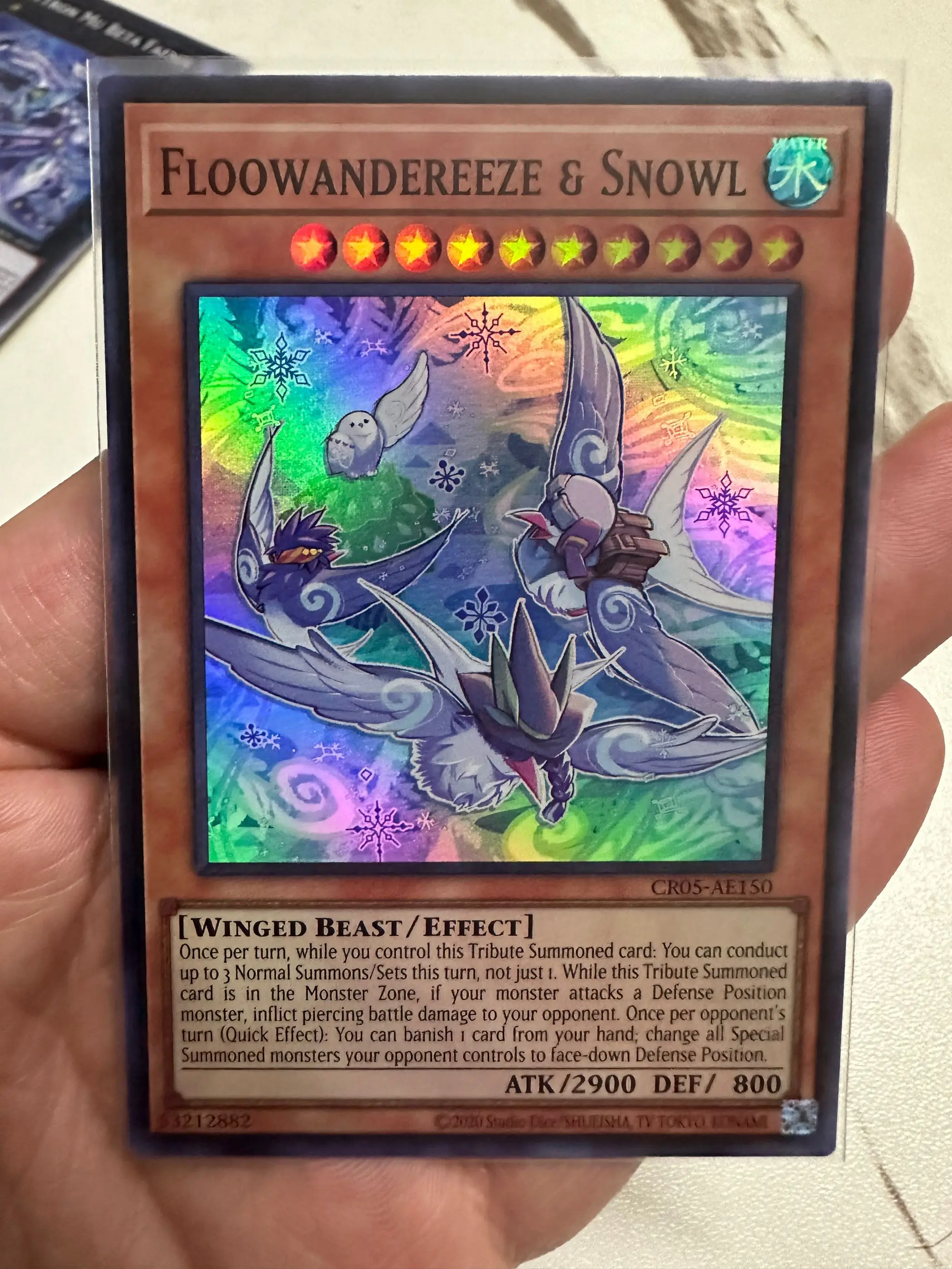 Yugioh KONAMI Duel Monsters CR05-AE150 Floowandereeze & Snowl Super Rare Asian English Collection Mint Card