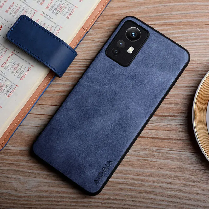 Leather Case For Xiaomi Redmi Note 12S funda smooth feel matte durable phone cover for redmi note 12s case coque