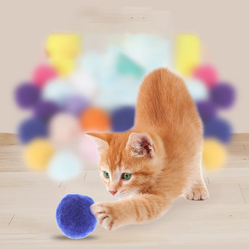 Cat Toy Gun Furry Ball Bullets Pet Product Interactive Kitten Cap Rifle Play Ball Toy for Cat Plastic Gun