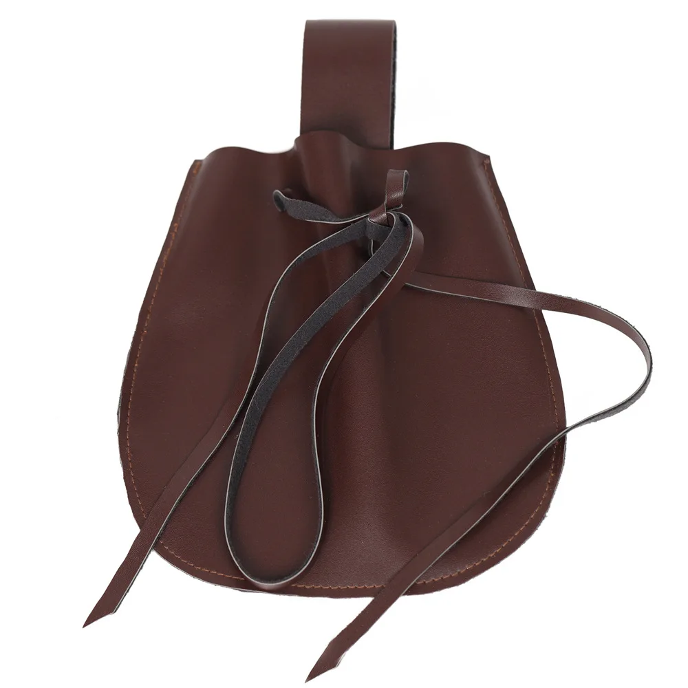 Retro mittelalterliche PU-Leder Geldbörse kleine Taille Gürteltasche Renaissance Wikinger Ritter Pirat Larp Cosplay Requisiten Geldbörse – Detail 2