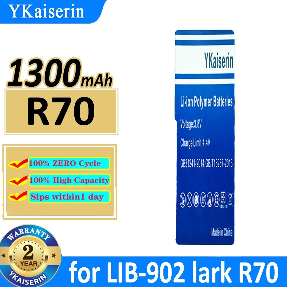 

1300mAh YKaiserin Battery LIB-902 For lark R70 lib-12 F5 F7 F70 F80 M5 for Sharp ST60 ST60BT DIY personal stereo Bateria