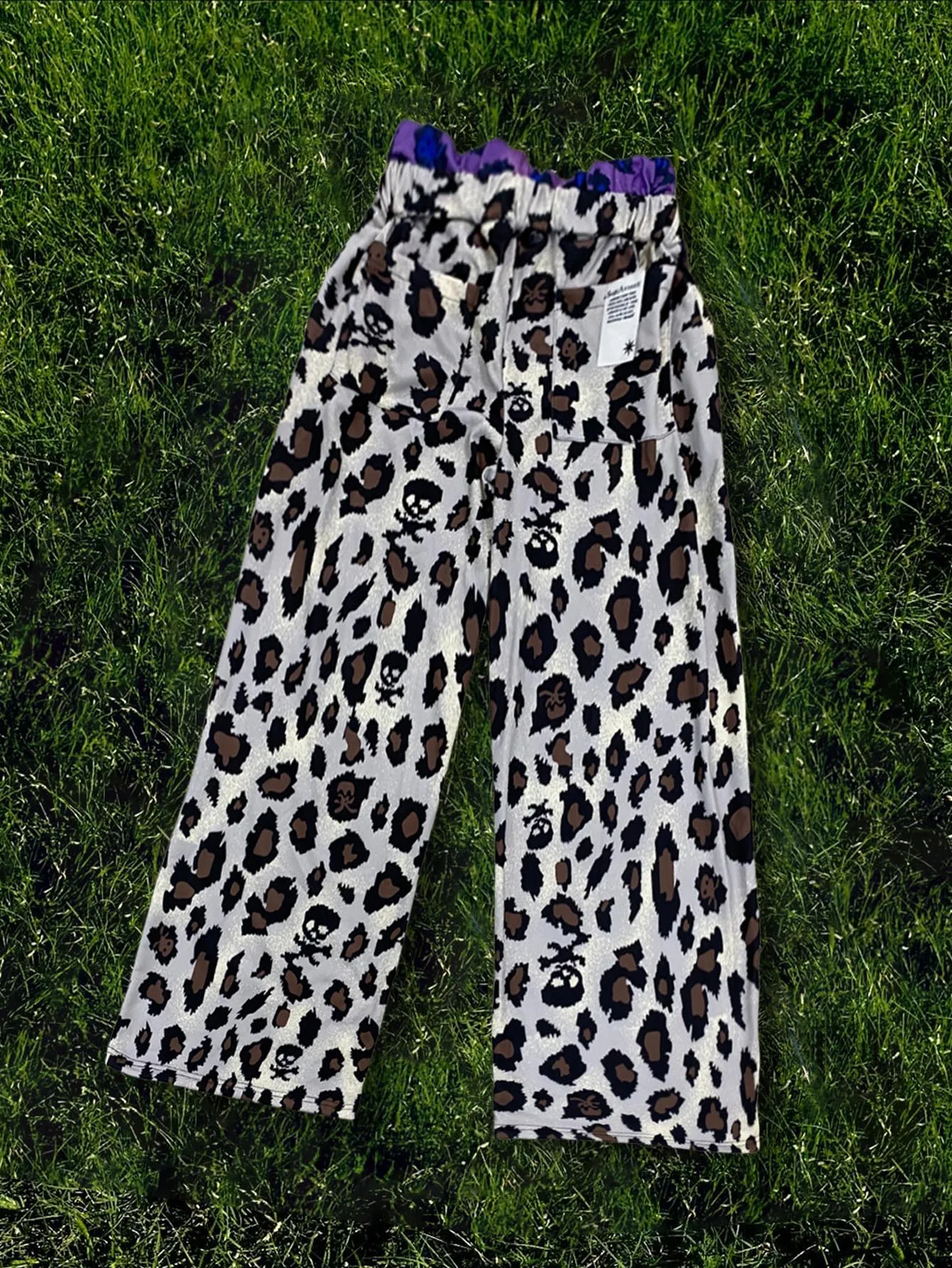 Europeu e americano 2025 novo elegante e personalizado casual leopardo impressão perna reta calças de perna dupla