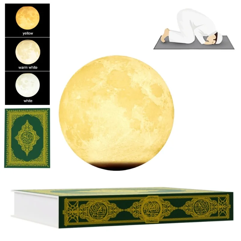 

Levitating Quran Speaker Light 360° Rotating Islamic Home Office Perfect Ramadan Eid Al-Adha Gift For Muslim Family Friends Kids