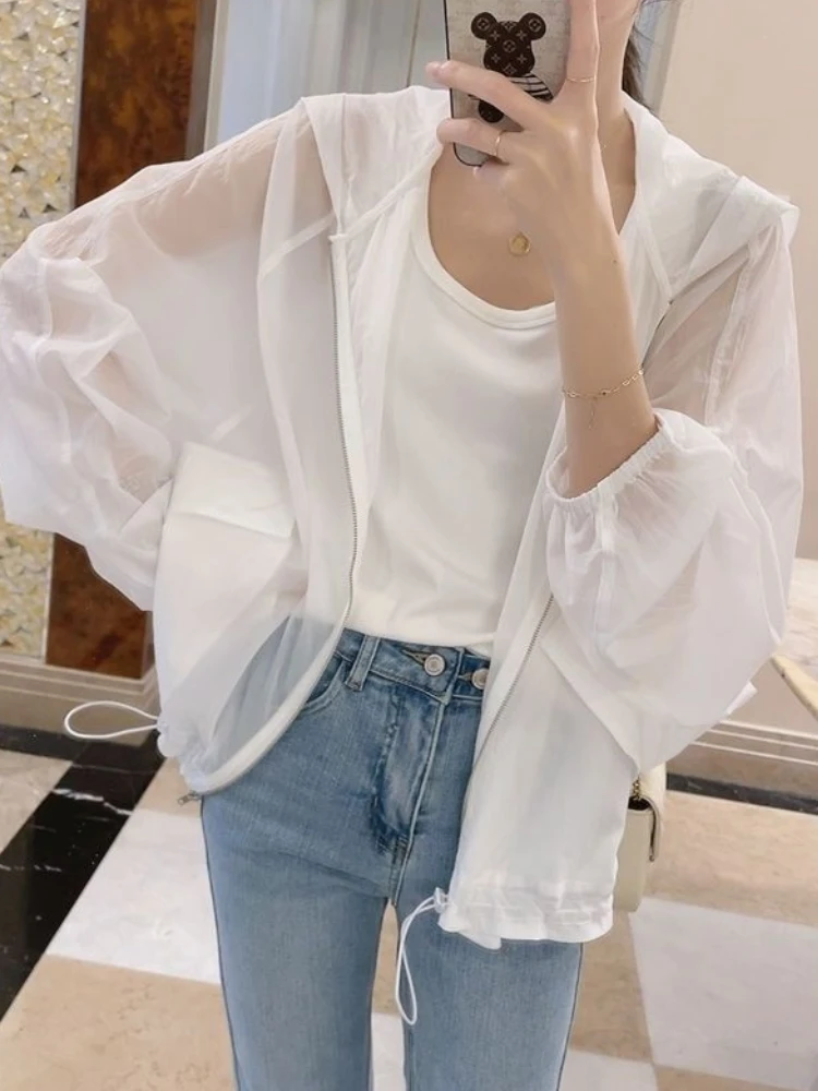 Jackets Women Batwing Sleeve Soft Fashion Summer All-match Simple Solid Elegant Creativity Sun-proof Ladies Korean Style Retro