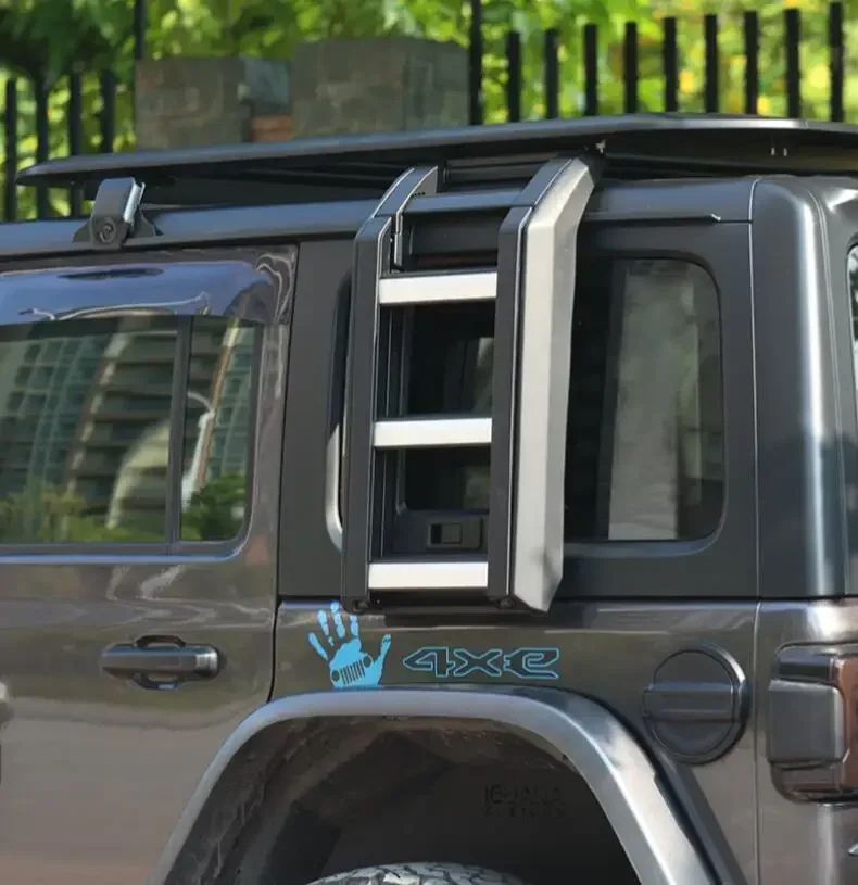 

Aluminum Alloy Side Fold Ladder Back Door Tail Ladder For Jeep Wrangle JK JL 2007-2023