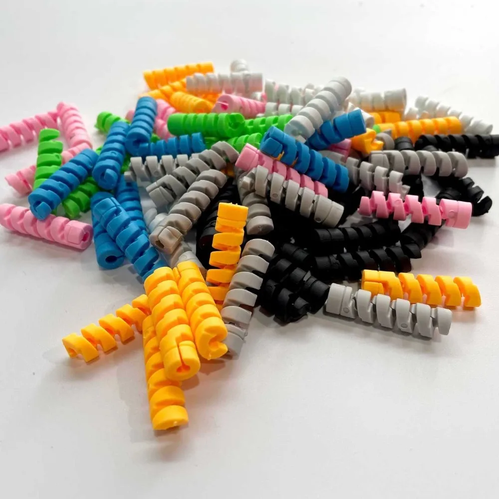 New TPR Data Cable Protective Sleeve Anti Bending Prevent Breakage Cable Trimmer 7 Colors Lightweight Spiral Winding Device