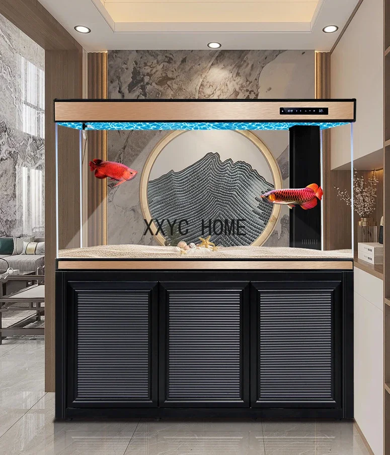 

Fish Tank Living Room Home Floor New Super White Bottom Filter Hallway Large Office Aquarium