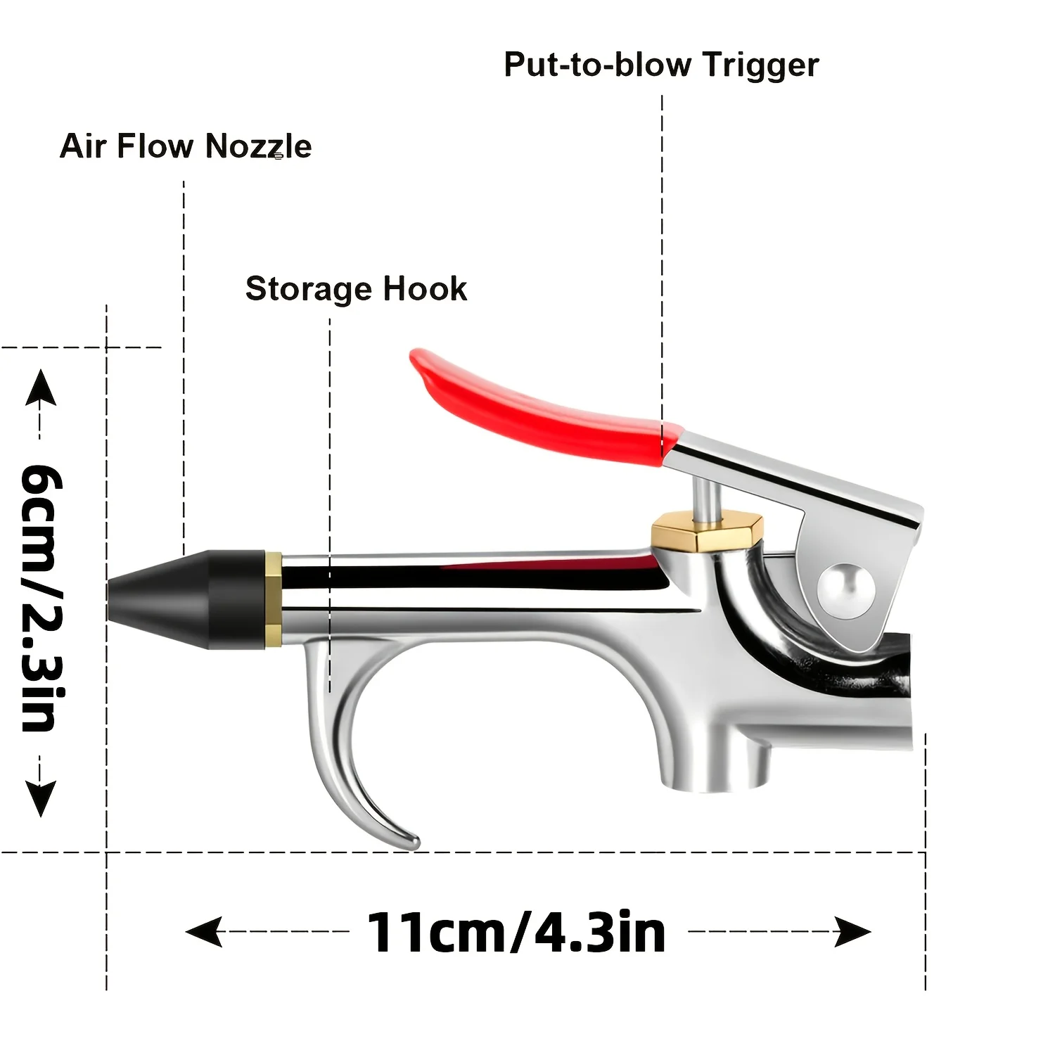 7Pcs Air Blow Gun Accessory Kit with 5 Interchangeable Nozzles - Air Compressor Tools Kit