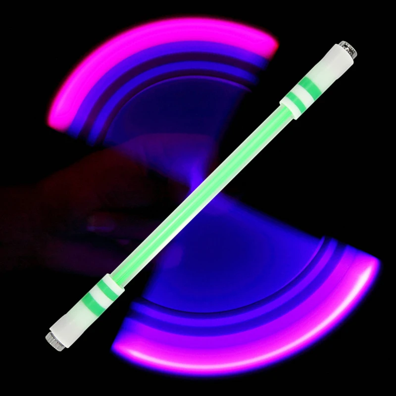 Luminous Spinning Pen Creative Rolling Fingertip Rotating Gyro Pen  Acrylic Plastic Kids LED Flashing Desktop Stress Relief Toy