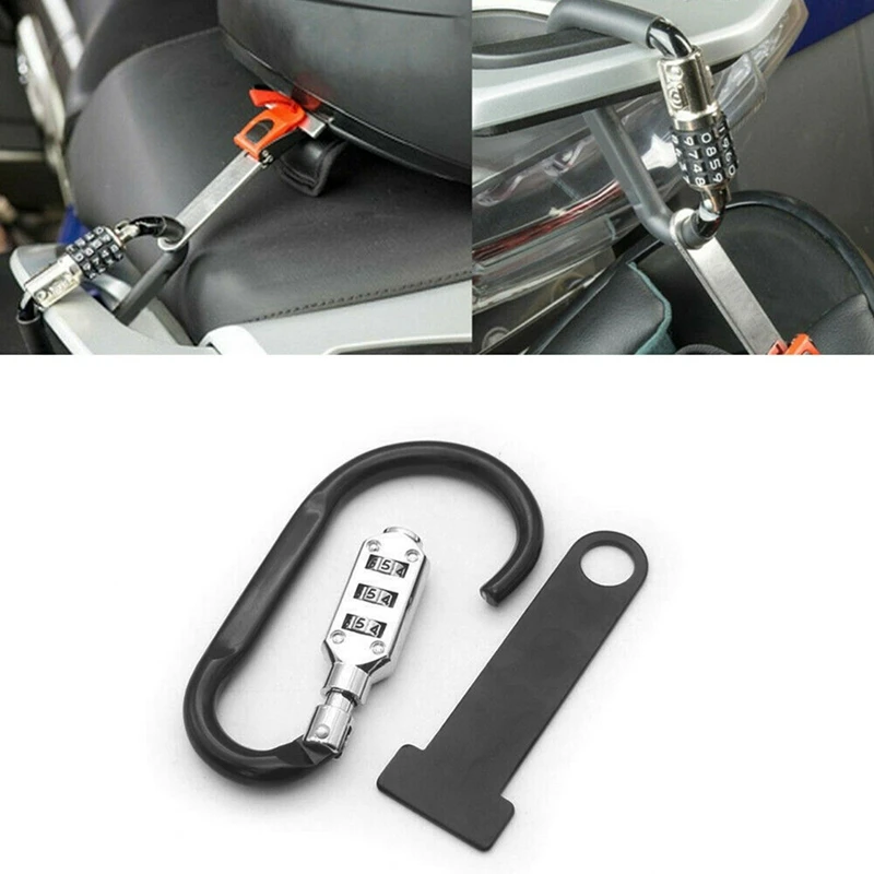 4X Motorcycle Helmet Lock Anti-Theft Open Face Helmet Lock Fastener + T-Bar For Racing Motorbike Bike Helmet Lock image 5
