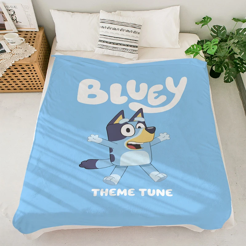 Custom Anime Blanket S-Blueys Soft Blankets Microfiber Bedding Double Bed Blankets King Size Blanket Warm Knee Downy Blanket