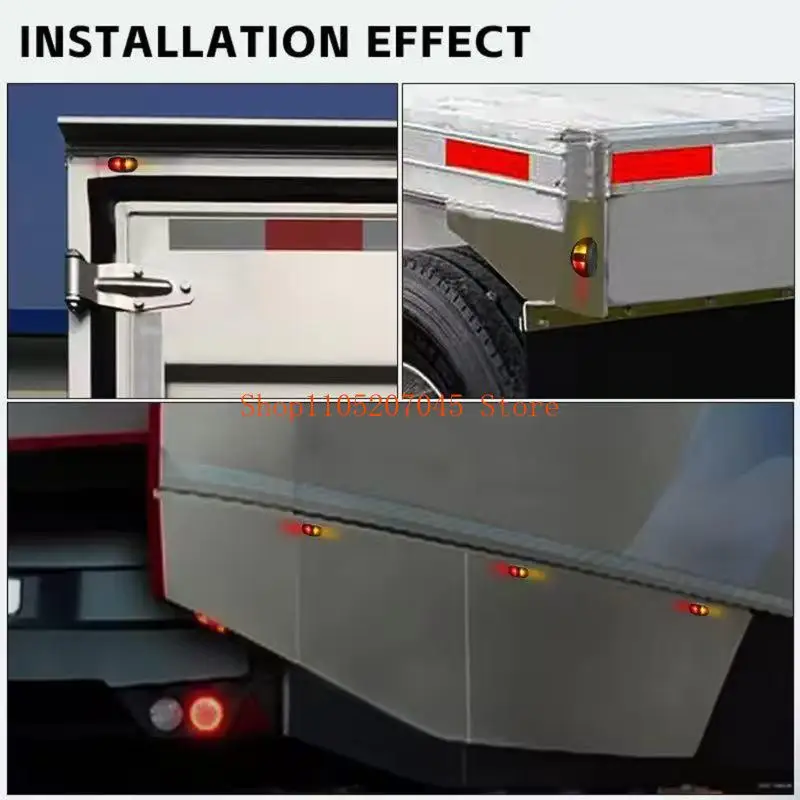37cd Red Yellow Double Color LED Truck Side Lights High Brightness Energy Saving ABS Construction for Enhanced Road Safety