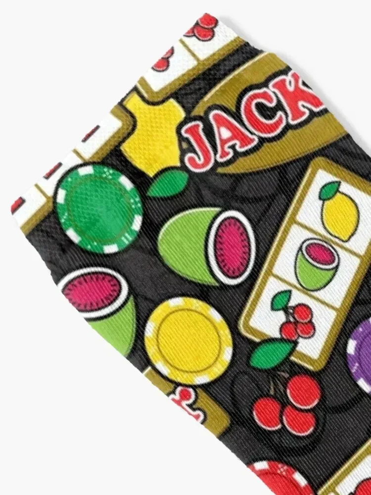 Casino Jackpot Lucky Slot Machine Fruit Slots Pattern Socks cute designer brand colored custom Designer Man Socks Women's