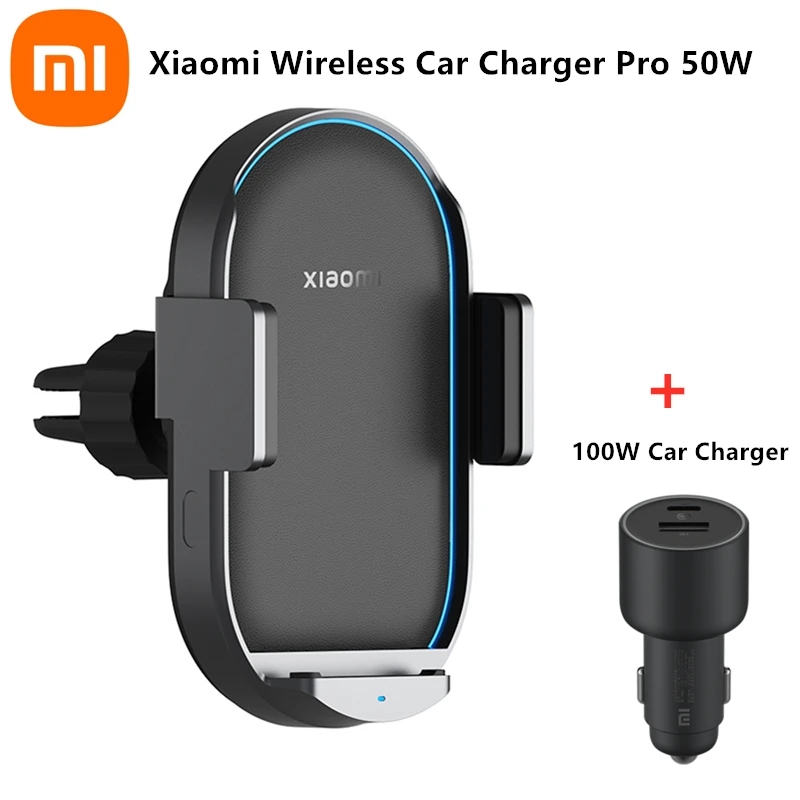 Xiaomi Mi 50W Wireless Car Charger Pro With 100W Car Charger Usb Cable Fast Charging Smart Induction Car Phone Holder